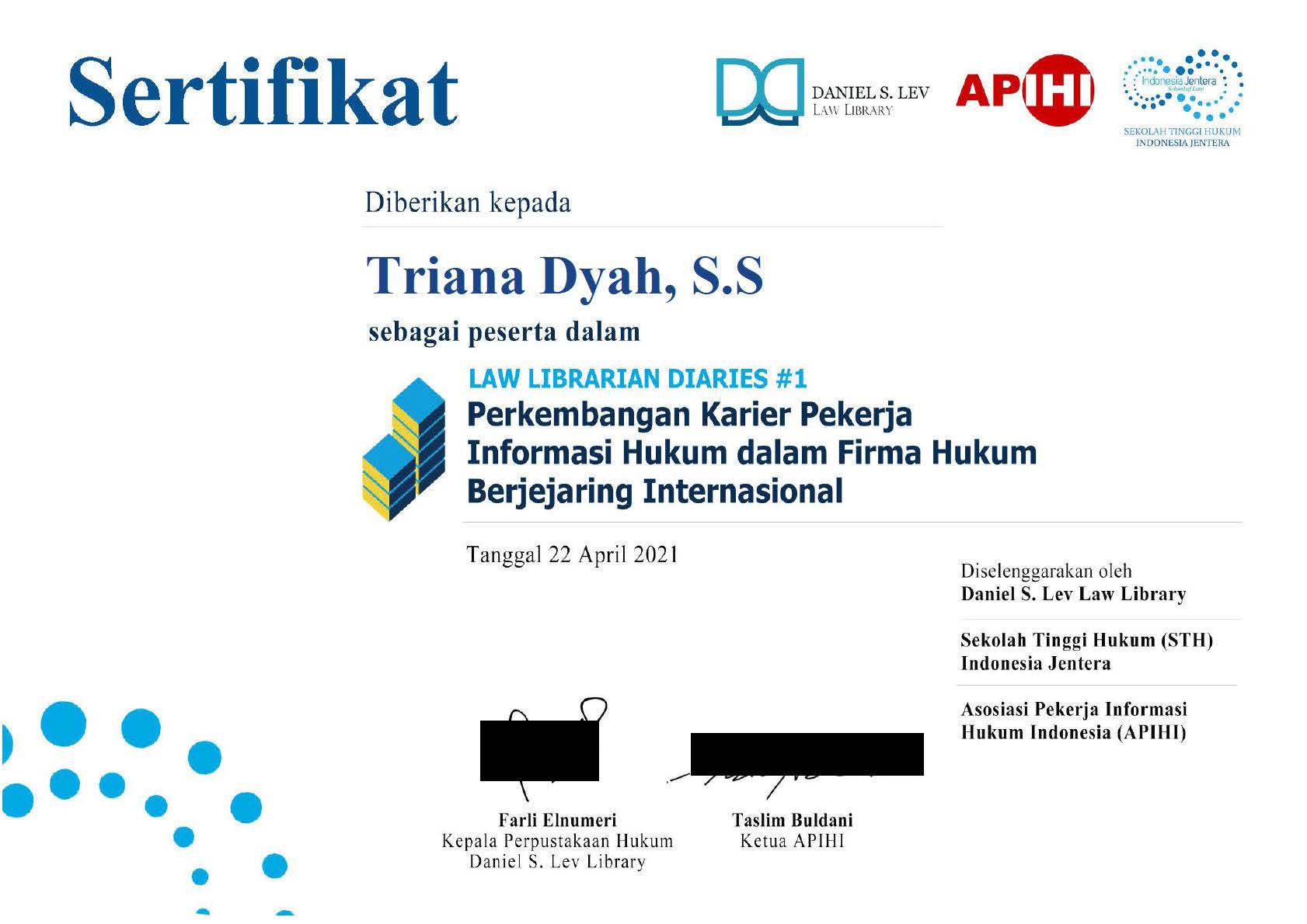Perkembangan Karir Pekerja Informasi Hukum dalam Firma Berjejaring Internasional